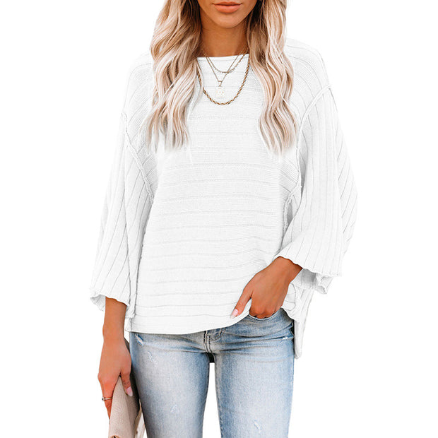 Women's Loose-fitting Casual Round-neck Sweater