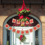Merry Christmas Sackcloth Flag Christmas Banner Christmas Banner Decoration