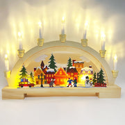 Wooden Christmas LED Bridge Lamp Decorations