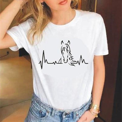 T-shirt Horse Effect Electrocardiogram