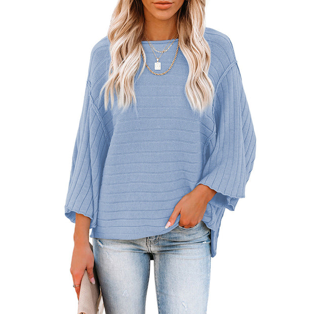 Women's Loose-fitting Casual Round-neck Sweater