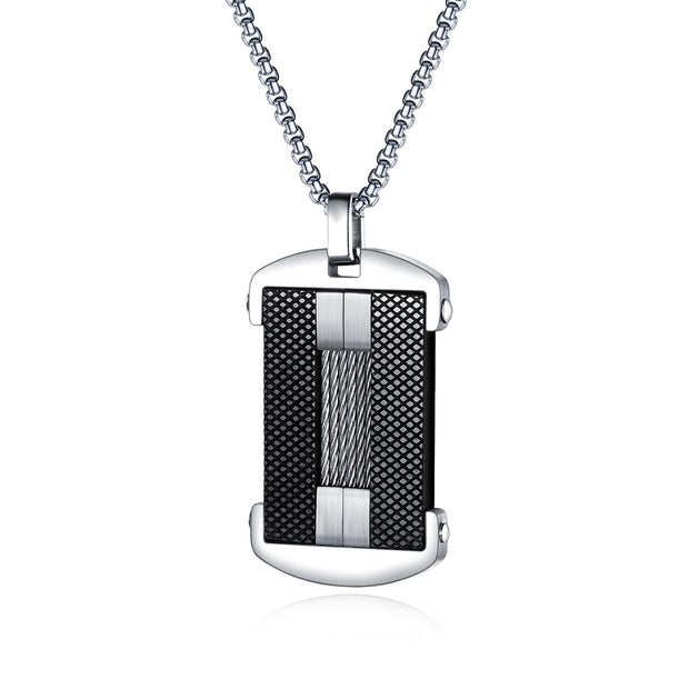 Men's Personalized Tag Steel Wire Pendant